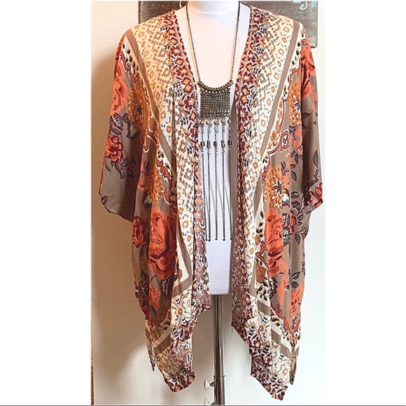 Angie Other - Gypsy Rose Boho Floral Kimono Cover Up